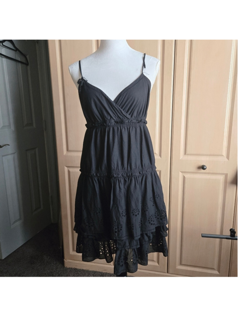 Juicy Couture Women's Black Eyelet Tiered Dress. Seen worn by Celebrities!